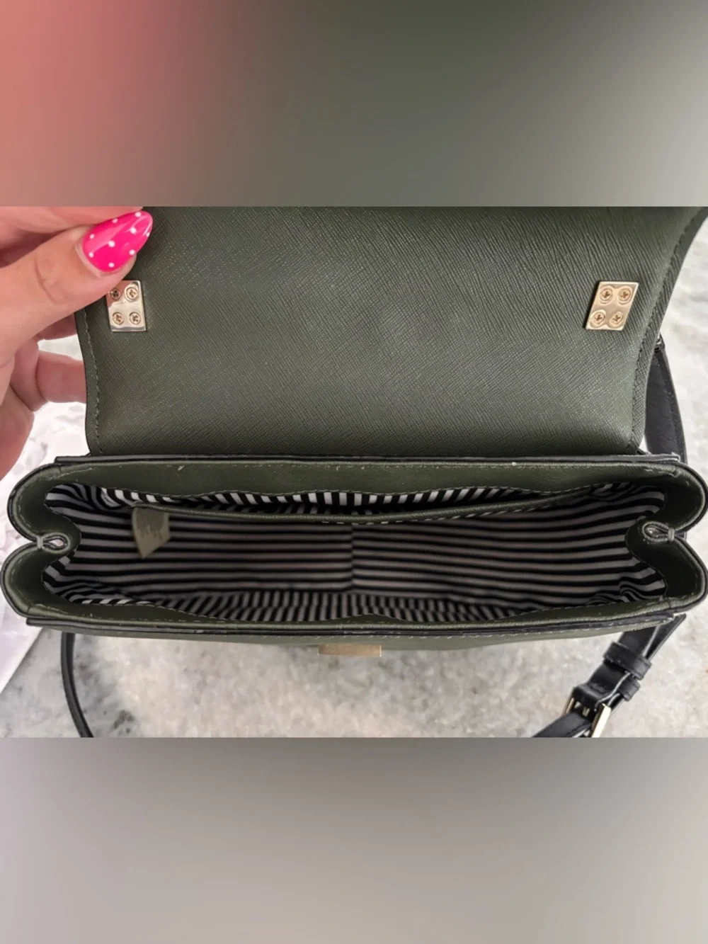 kate spade Black, Olive & Cream Colorblock Crossbody Bag